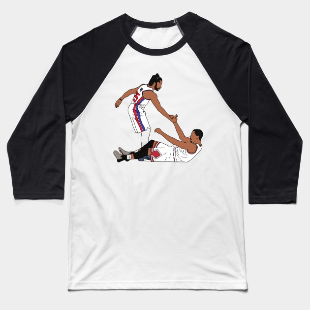 Derrick Rose Helps Himself Up Baseball T-Shirt by rattraptees